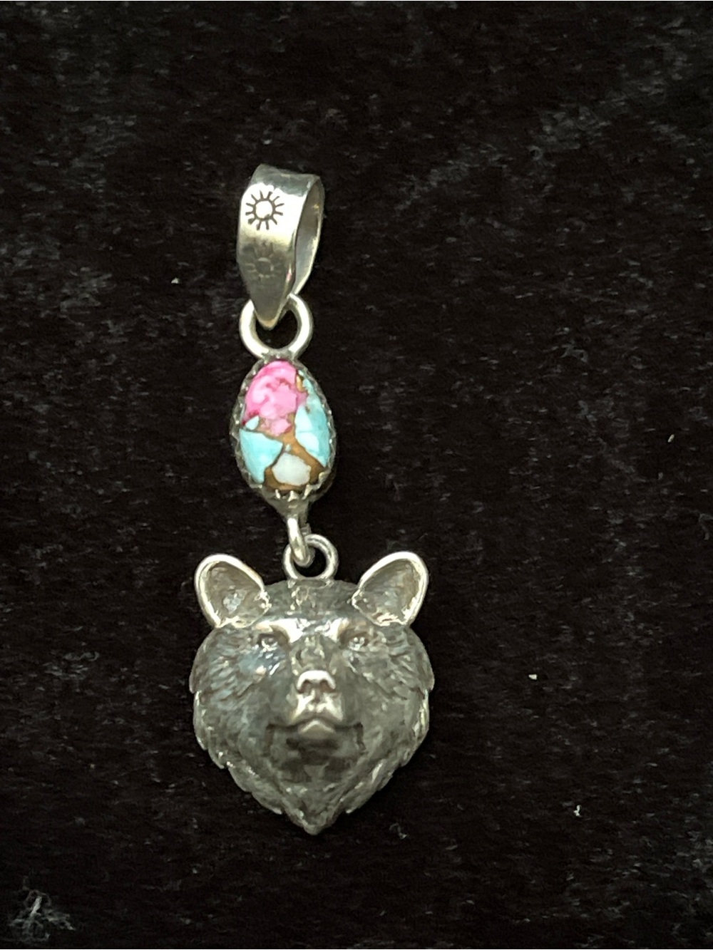 925 Sterling Silver Spirit Bear Pendant | Southwestern Style Bear Charm